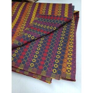 Anzea Upholstery Fabric Enterprice Circles Purple Yellow 4.5 yds Germany